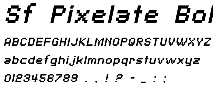 SF Pixelate Bold Oblique font